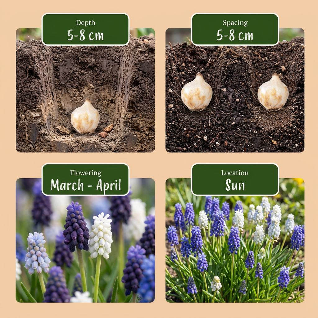 400x Muscari Magic mix - Bloembollen - Druifhyacint - Diversen - Verwilderingsbol - Bolmaat 7/8