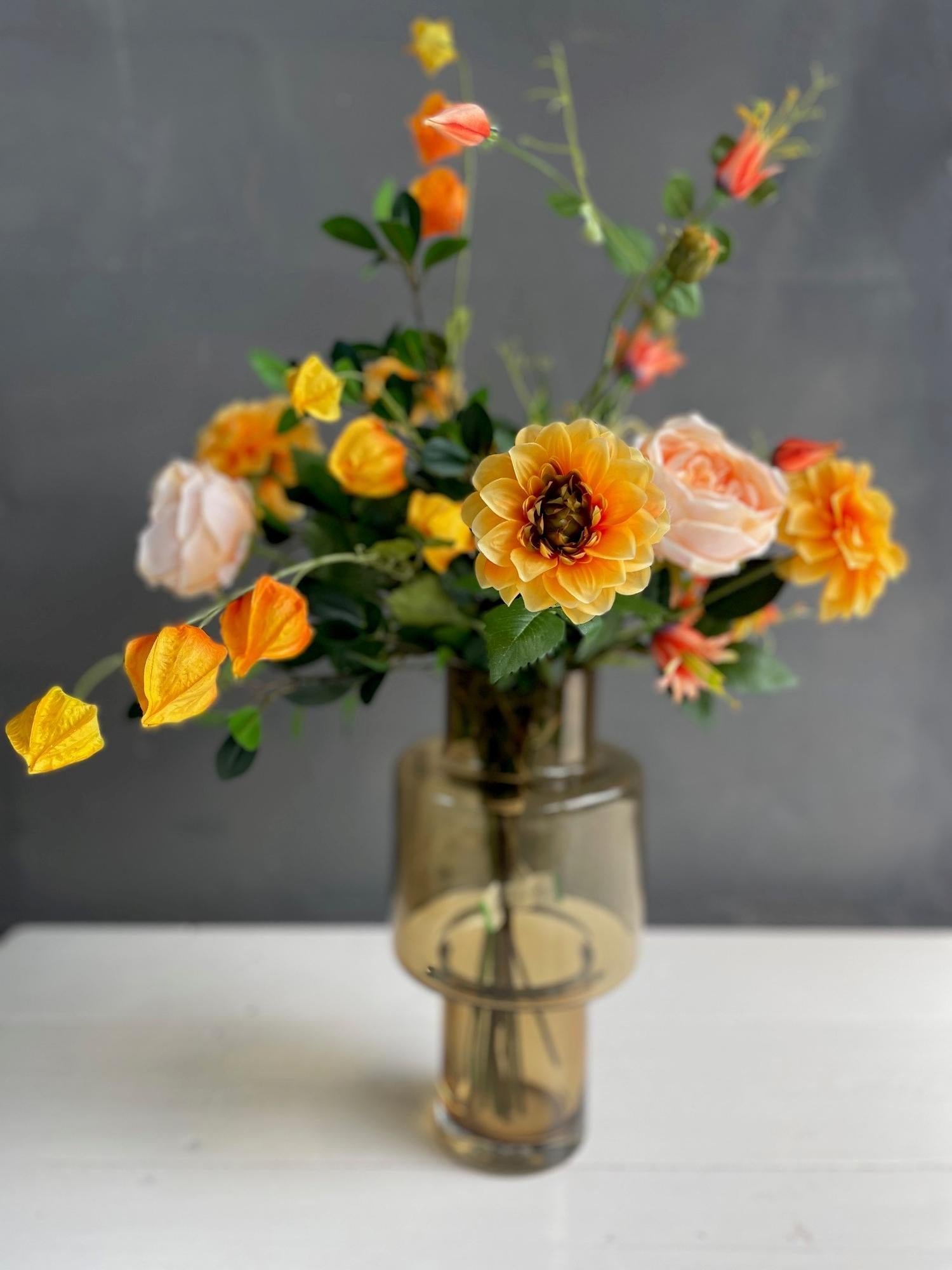 Künstliche Blumen – Strauß L – Hübsches Orange – 80 cm
