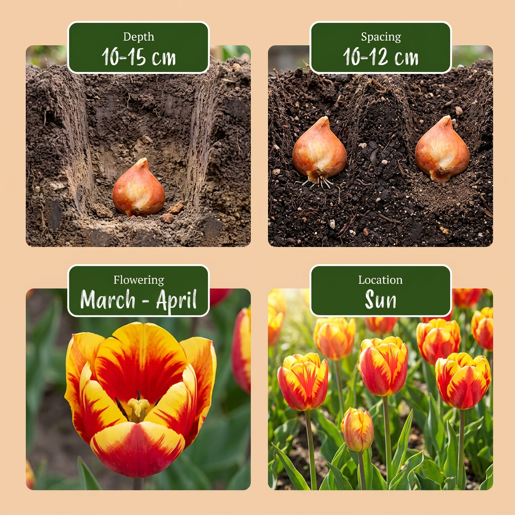 120 bulbos de Tulipa Triumph Mix - Mezcla de tulipanes Triumph - Varios - Floración primaveral - Tamaño del bulbo 11/12