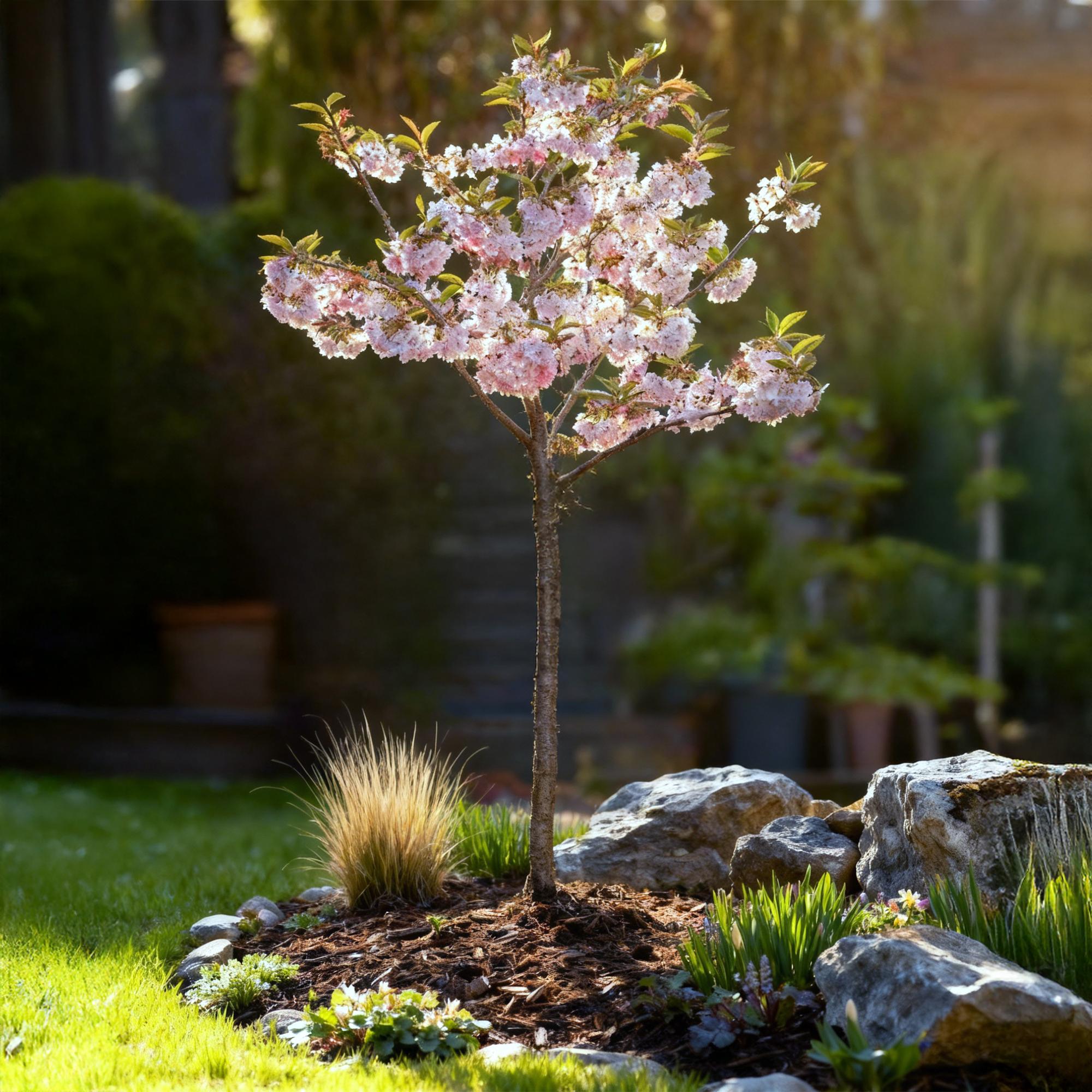 Prunus incisa Koujou-no-mai - Terras Plant - Bladverliezend - Winterhard - Witte Bloem - Pot 19cm Hoogte 90cm