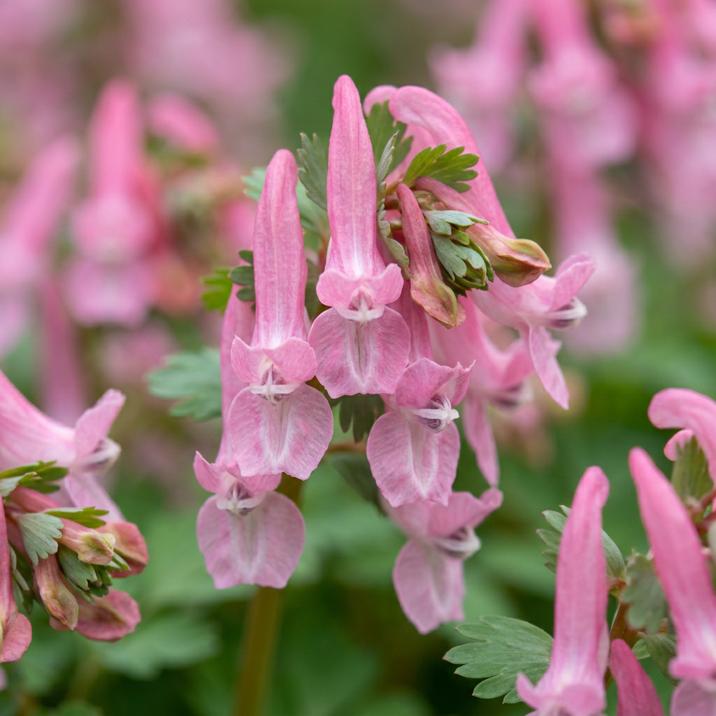 40x Corydalis Beth Evans - Blomsterløg - Hjelmblomst Beth Evans - Hvid og Lilla - Naturliggørende løg - Løgstørrelse 6/+