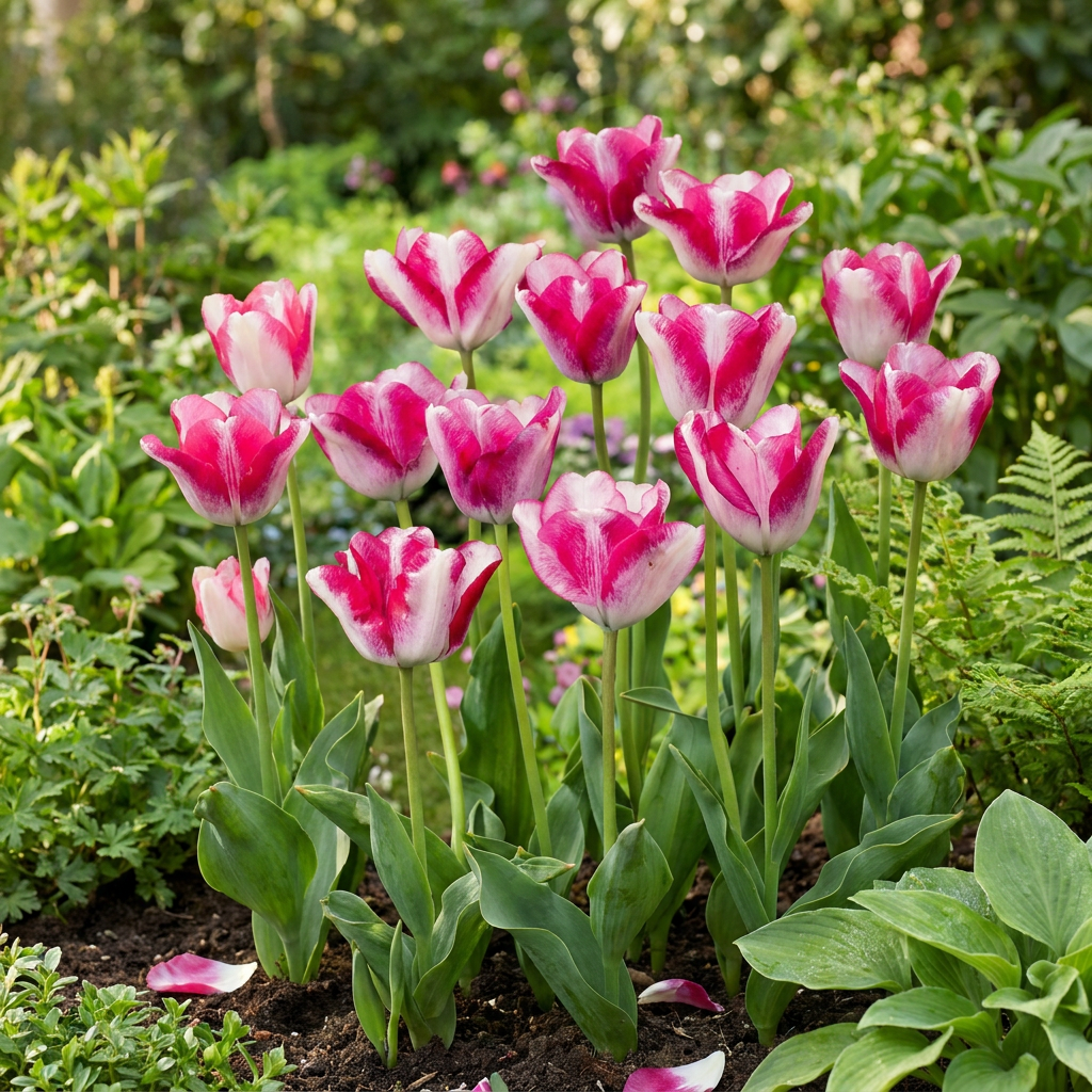 12x Tulipa Mata Hari - Bloembollen - Mata Hari tulp - Roze en Wit - Voorjaarsbloeier - Bolmaat 11/12