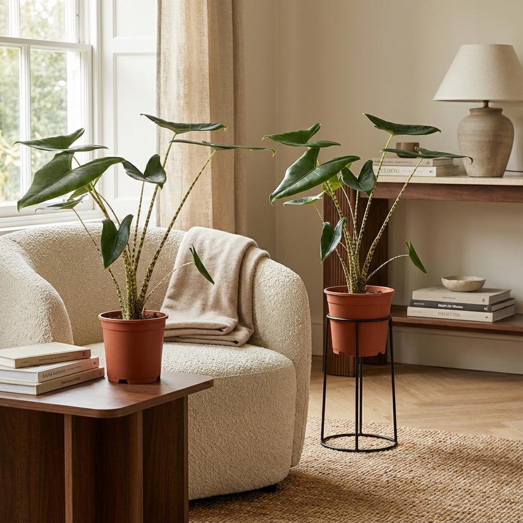 Alocasia Zebrina - Ø 21 cm - Hoogte: 70-75 cm 2x