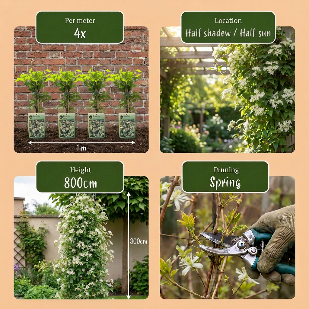 Clematis vitalba - Bosrank - Wit - Klimplant - Ø9cm - ↕35cm