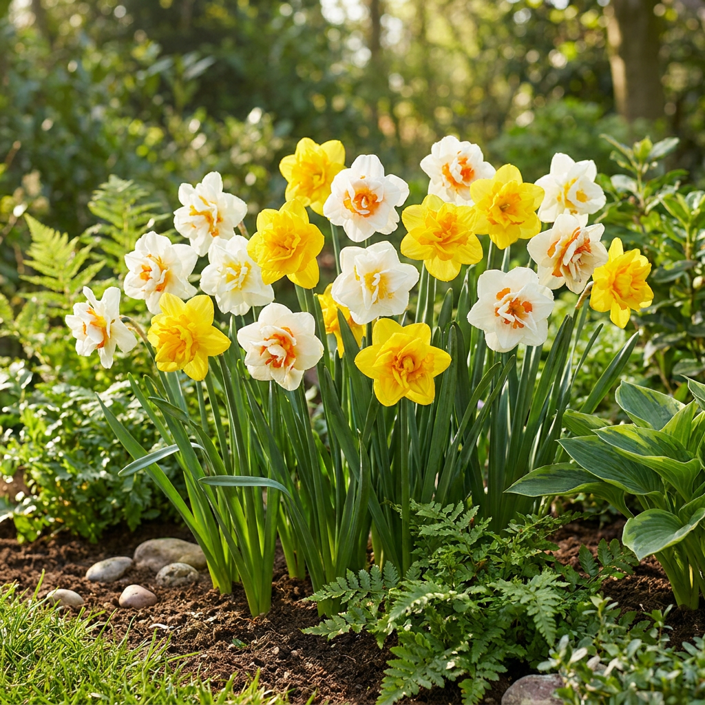 20 bulbi di narciso doppio misto - Bulbi da fiore - Misto di narcisi doppi - Giallo e bianco - Fioritura primaverile - Dimensione bulbo 12/14