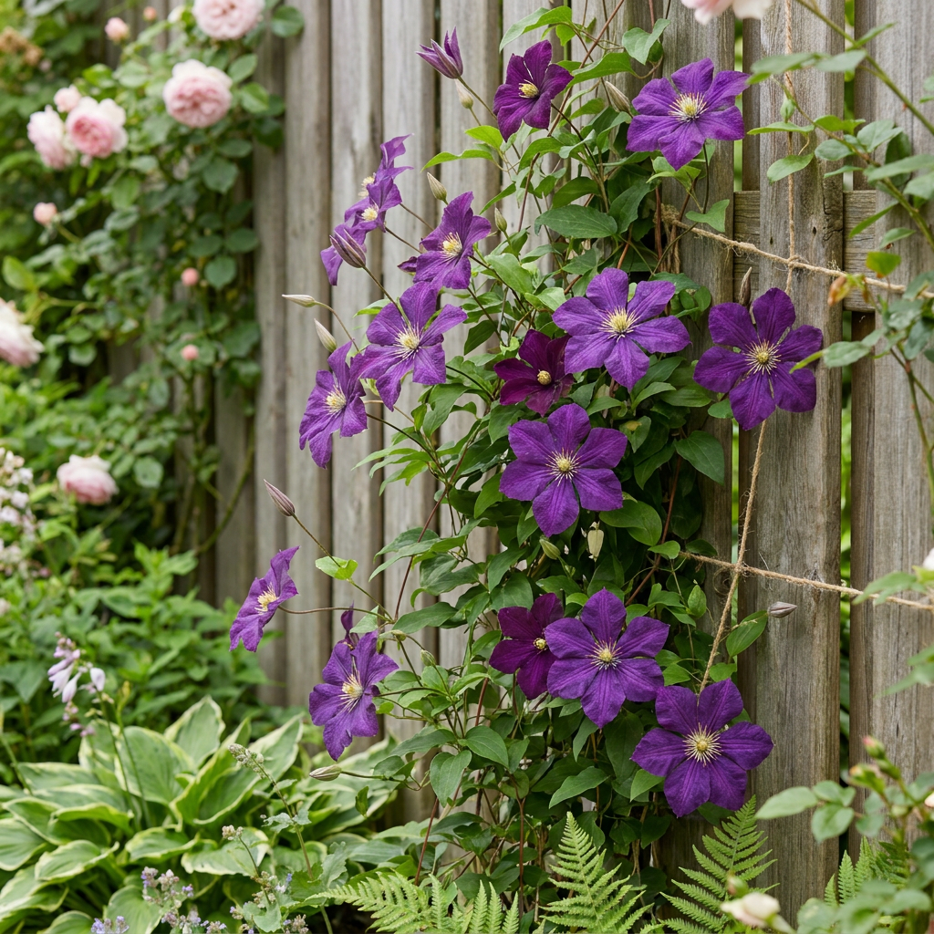Clematis Etoile Viol - Bosrank 6x - Paars - Klimplant - Ø9cm - ↕35cm