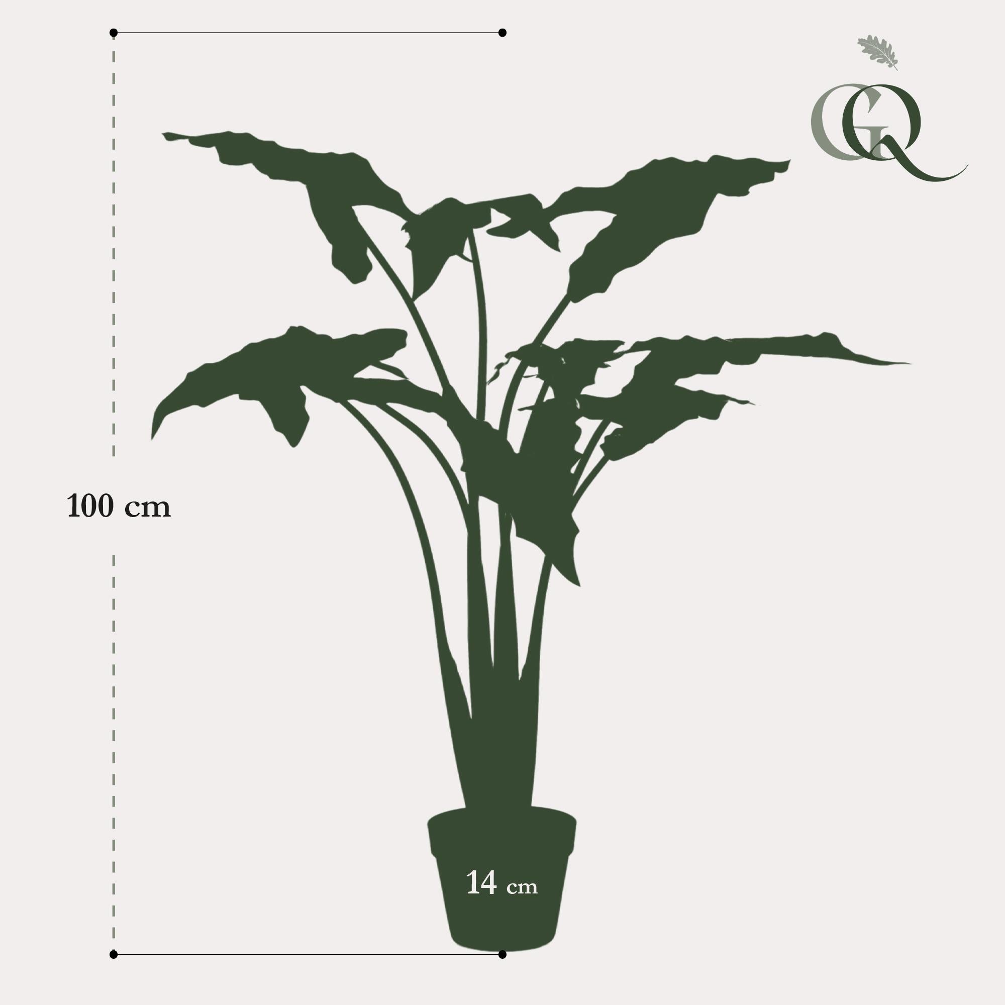 Planta artificial - Alocasia Frydek - Oreja de elefante - 120 cm