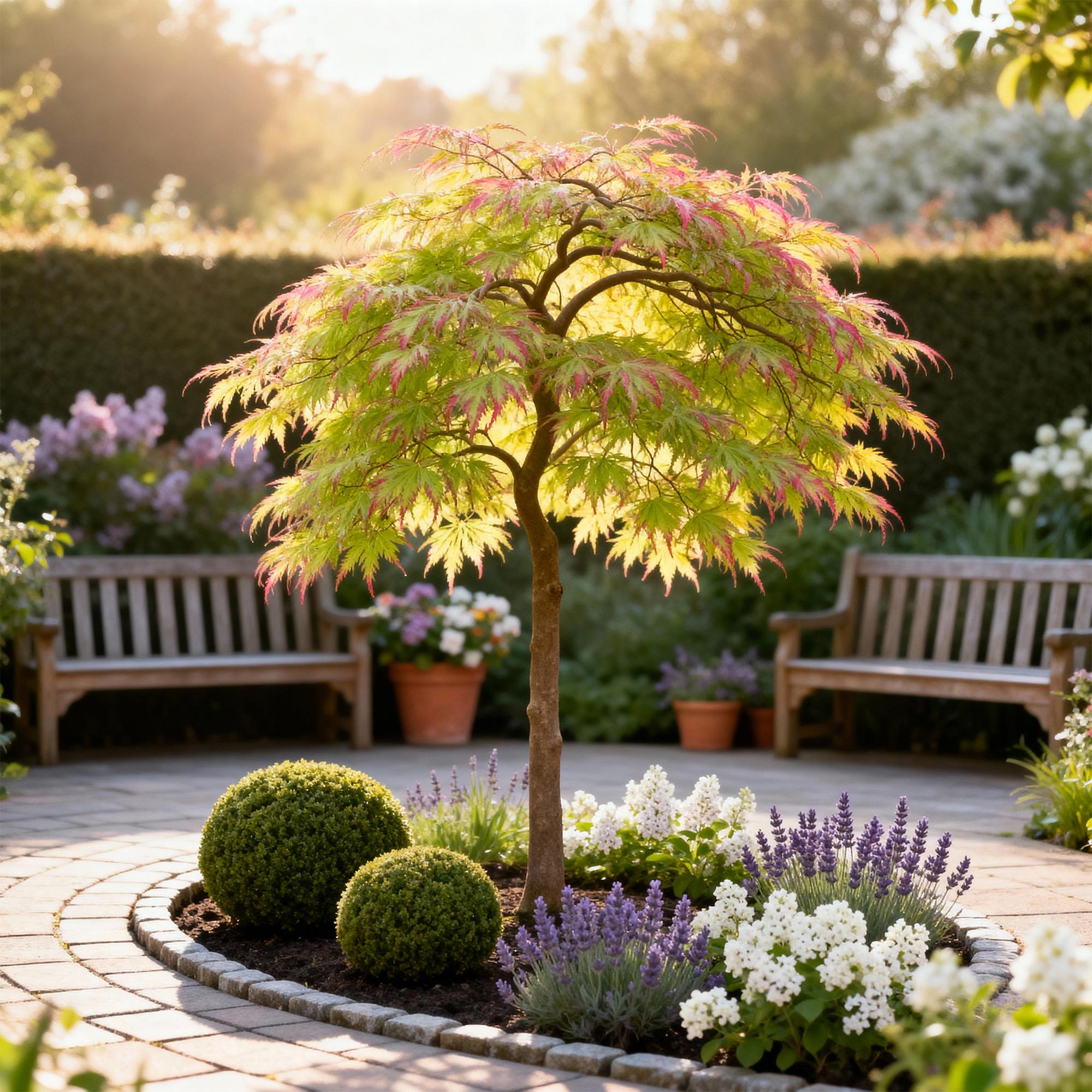 Acer palmatum Little Princess - Groen - 1 Plant - Bladverliezend - Weinig Onderhoud - Pot 12cm Hoogte 35cm