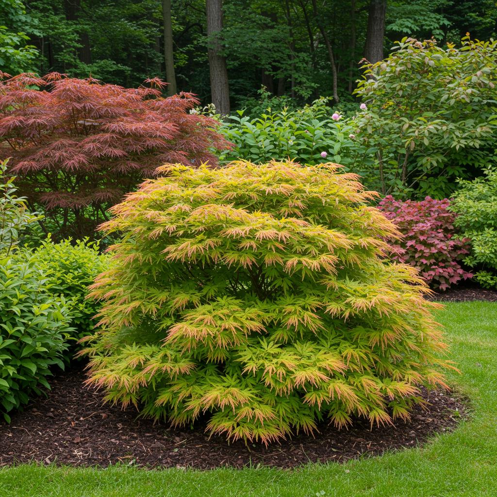 Japanse Esdoorn - Acer palmatum Methamorphosa - Groen - 1 Plant - Bladverliezend - Pot 19cm Hoogte 70cm