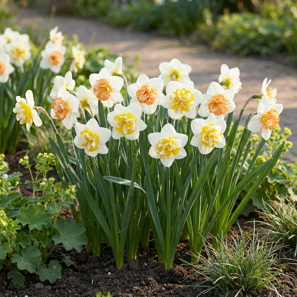 20x Narcissus Macaron Bloss - Blomlökar - Narcissus Macaron Bloss - Vit och Gul - Vårblommande - Lökstorlek 12/14