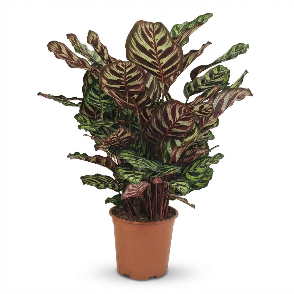 Pauwenplant - Calathea Makoyana - Groen - Weinig onderhoud - 1 Plant - Pot 19cm - Hoogte 70cm