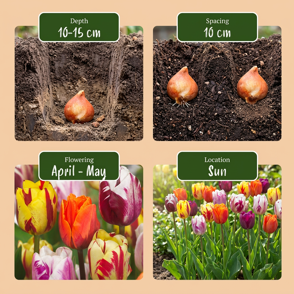 60x Tulipa Flaming Beauty Mix - Flower Bulbs - Tulip Flaming Beauty Mix - Miscellaneous - Spring Bloomer - Bulb Size 11/12