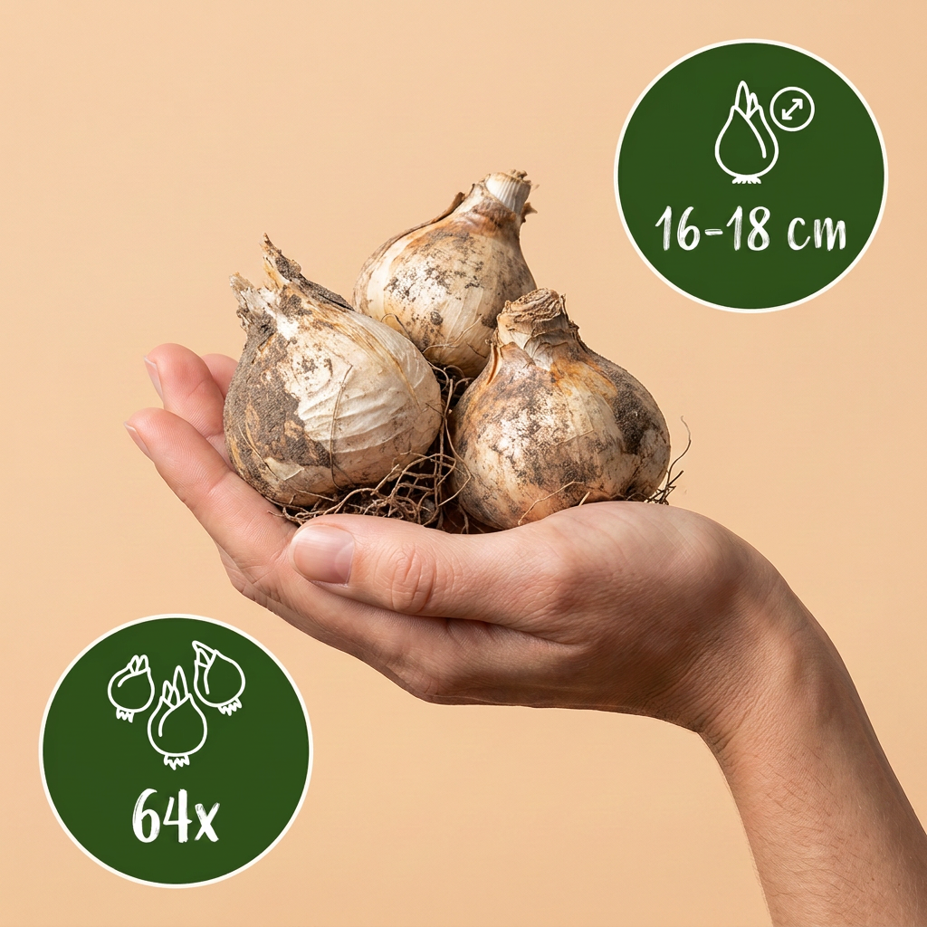 64 bulbes d'Allium Gladiator - Oignon ornemental - Violet - Floraison estivale - Calibre 16/18