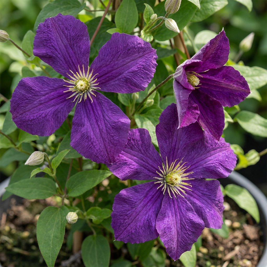 Clematis Etoile Viol - Bosrank - Paars - Klimplant - Ø9cm - ↕35cm