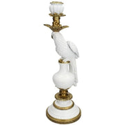 Candeliere con uccello bianco - ↑ 40 cm