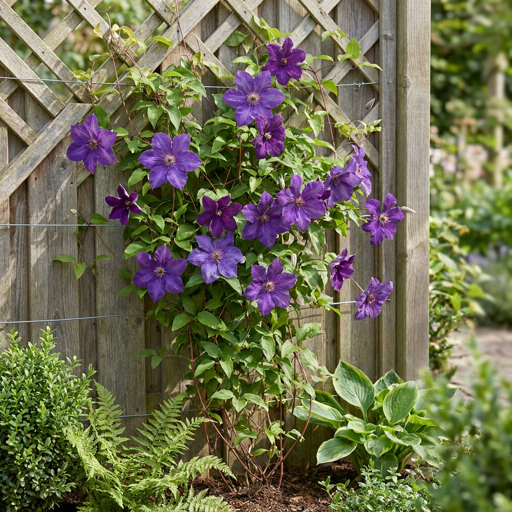 Clematis The President - Bosrank 4x - Paars - Klimplant - Ø9cm - ↕35cm