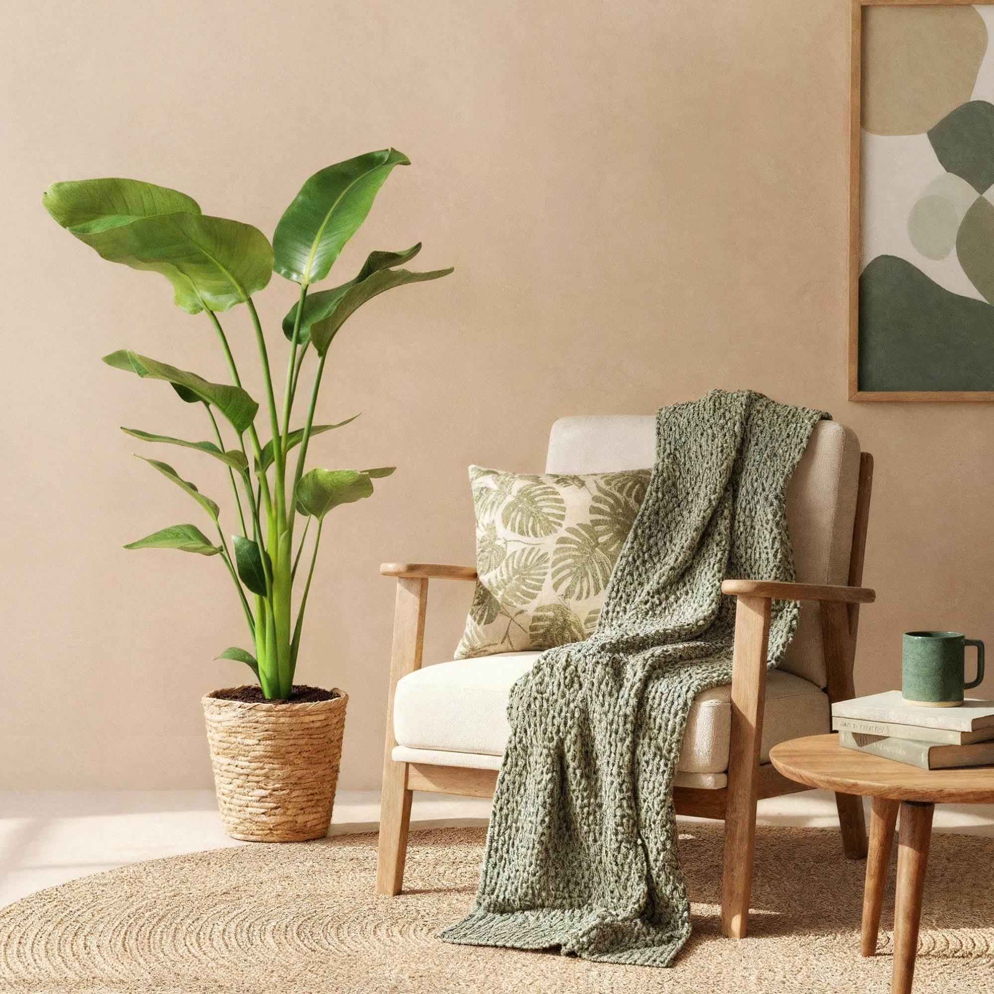 Stelitzia Nicolai - Paradijsvogelbloem - Weinig onderhoud - Groen - 1 Plant - Pot 21cm - Hoogte 110-120cm