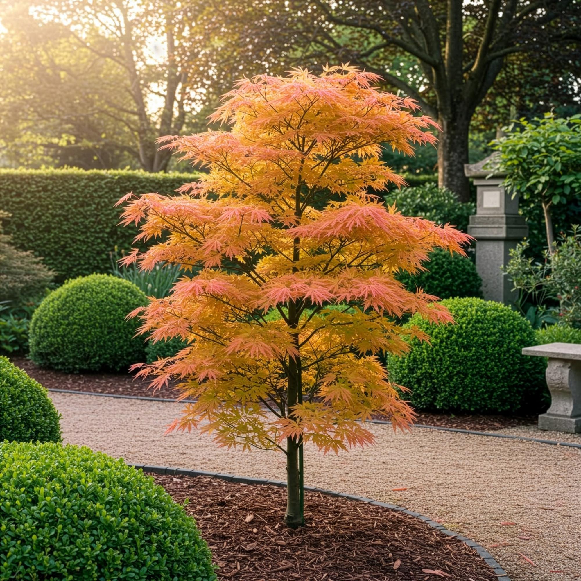 Acer palmatum Katsura - Oranje - 1 Plant - Bladverliezend - Weinig Onderhoud - Pot 12cm Hoogte 35cm