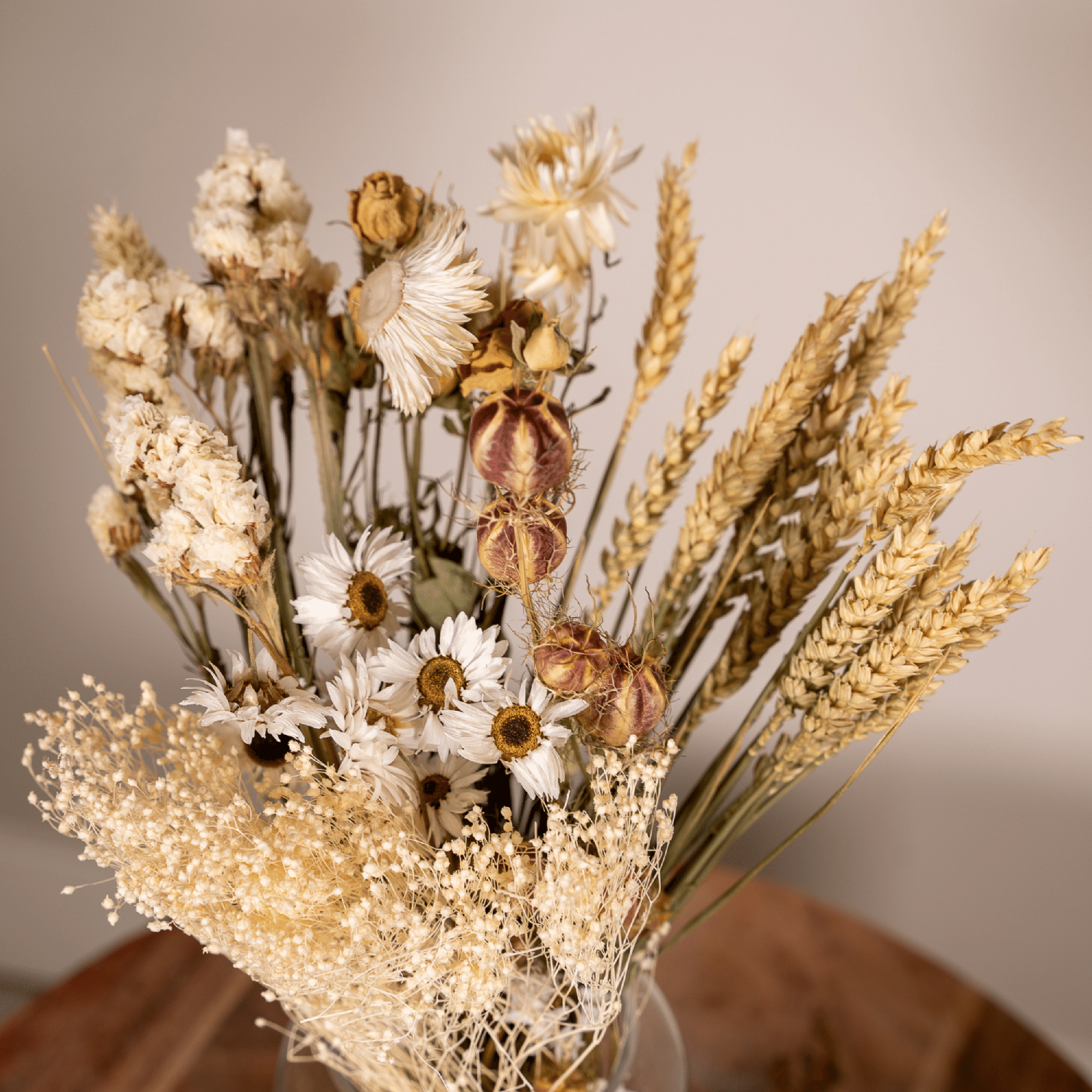 Bouquet de fleurs séchées naturelles des champs - Ø15cm - ↕35cm