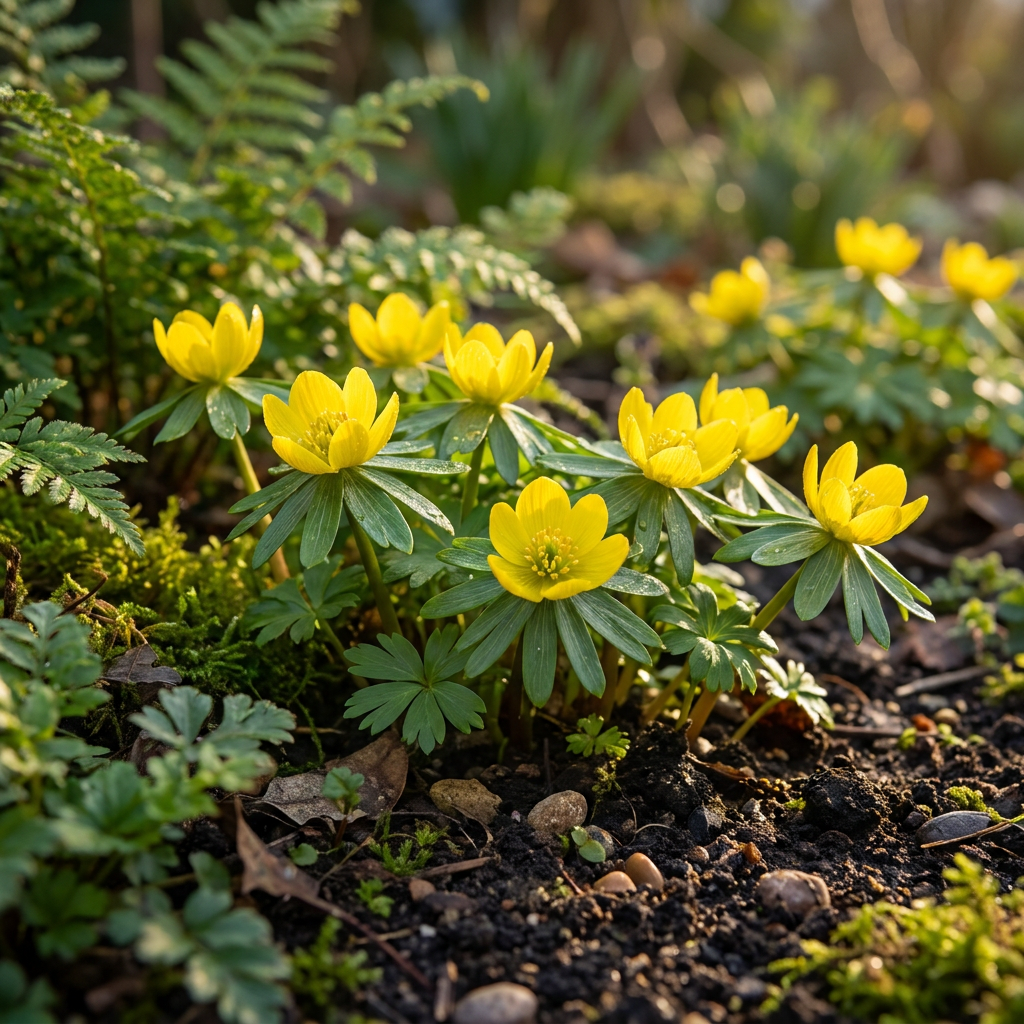 50 bulbes d'Eranthis cilicica (aconit d'hiver de Cilicie) - Jaune - Floraison printanière - Calibre 4/5