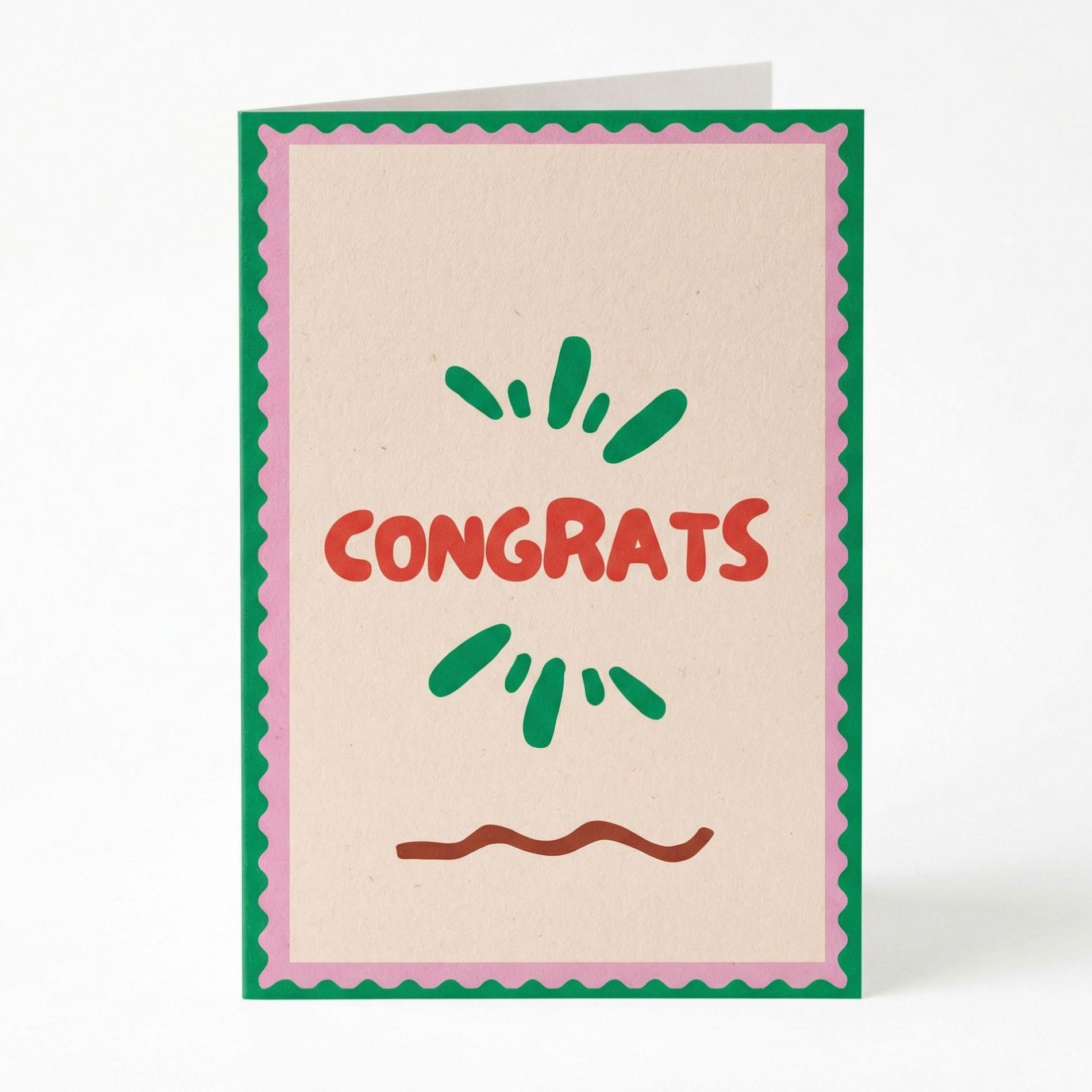 Wenskaart "Congrats" - A6 Gevouwen - Voeg persoonlijke boodschap toe