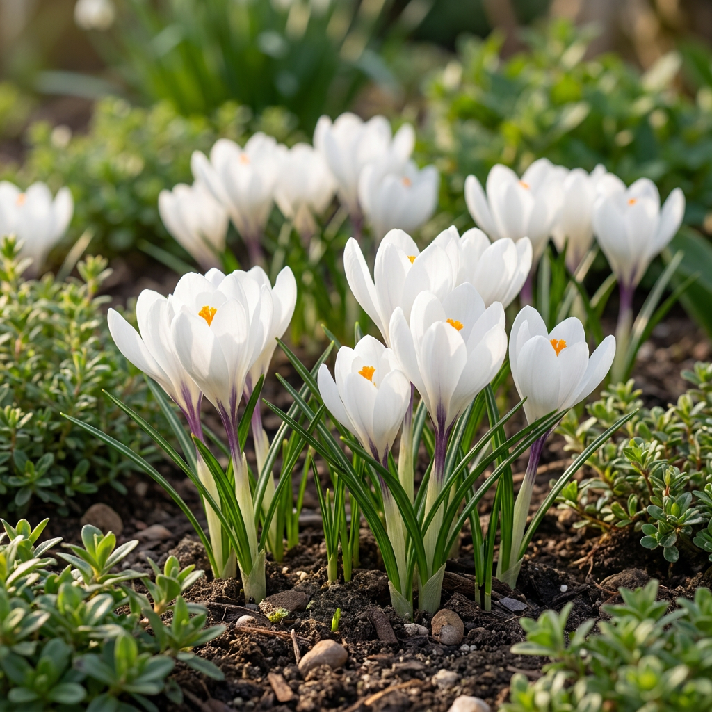 240x Crocus Blanc - Bulbes de fleurs - Crocus blanc - Divers - Bulbe naturalisable - Calibre du bulbe 7/8