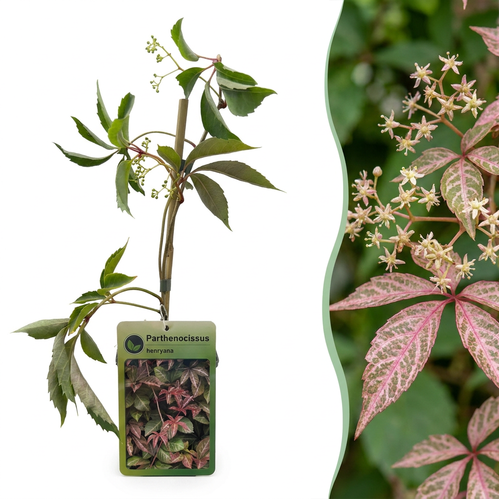 Parthenocissus henryana - Chinese wingerd - Groen - Klimplant - Ø9cm - ↕35cm