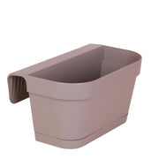 Kolibri Home | Balkonpflanzgefäß aus Kunststoff, taupe, mit Aufhängesystem – 36 cm breit