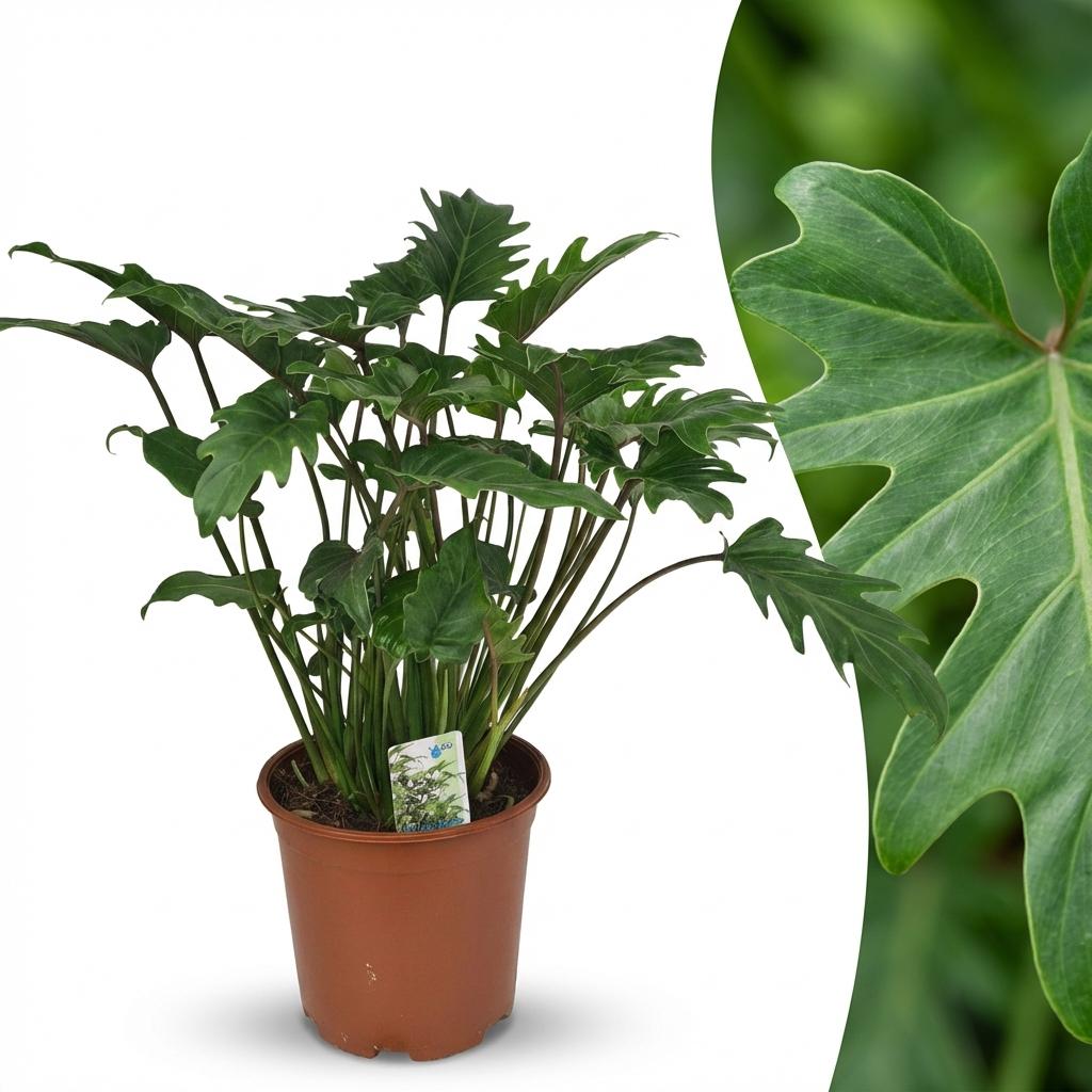 Philodendron Xanadu - Groen - Weinig onderhoud - 1 Plant - Pot 19cm - Hoogte 60cm