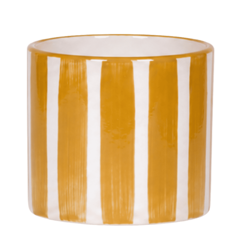Kolibri Home | Painted Stripe sierpot - Geel - Ø12cm