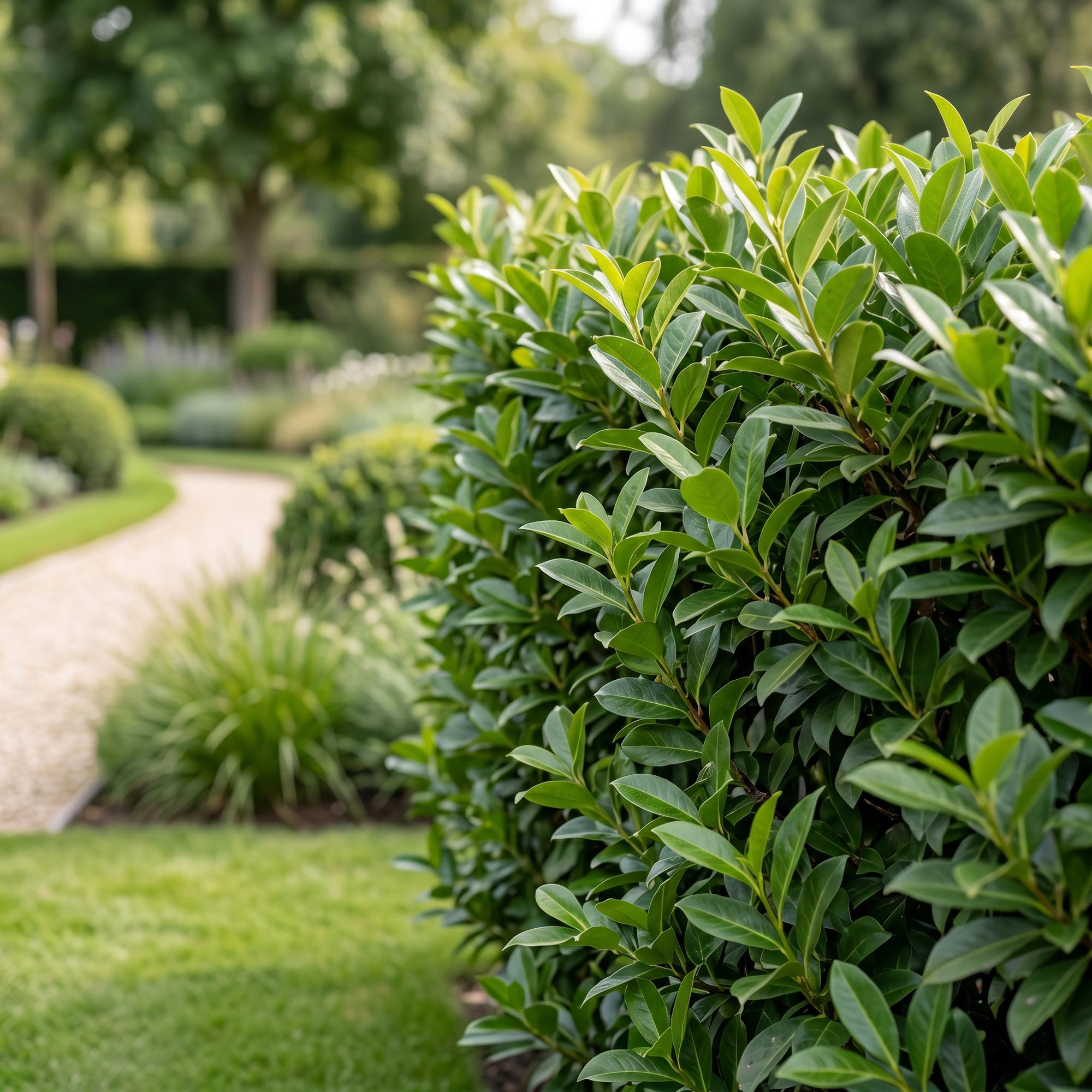 Prunus laur. Caucasica - 24x Laurierkers - Haagplanten - Groenblijvend - Groen - Pot 9cm - Hoogte 25-35cm