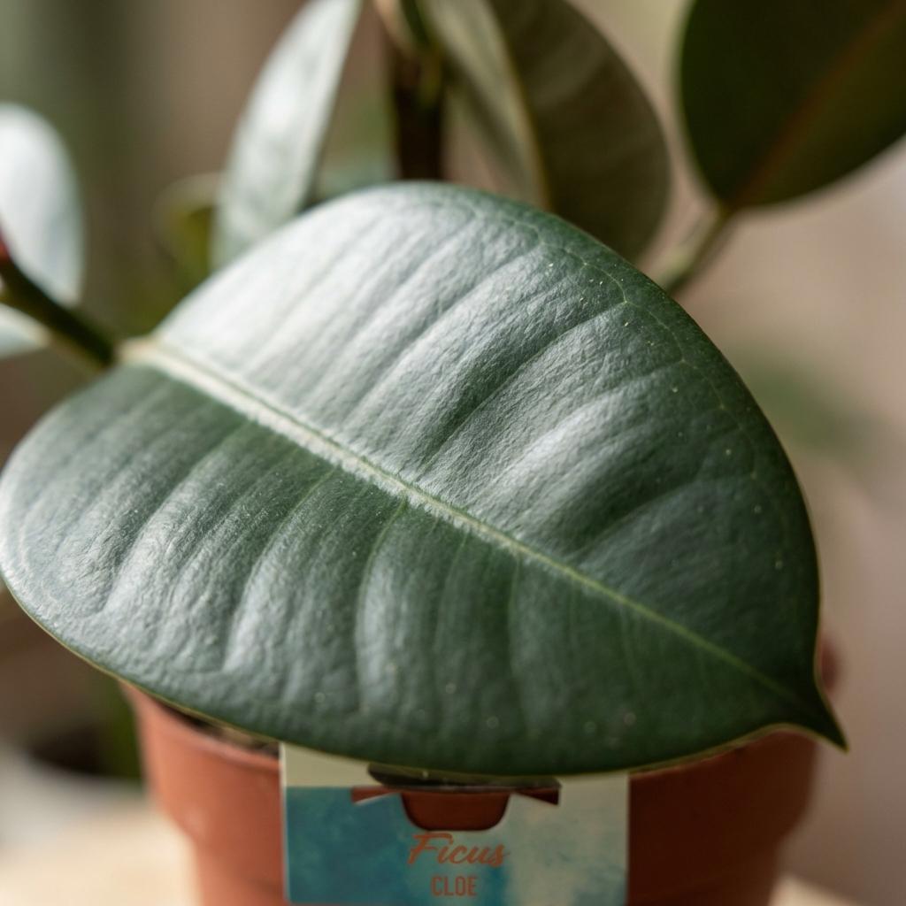 Rubberplant - Ficus Elastica Cloe - Groen - Weinig onderhoud - 1 Plant - Pot 19cm - Hoogte 65cm