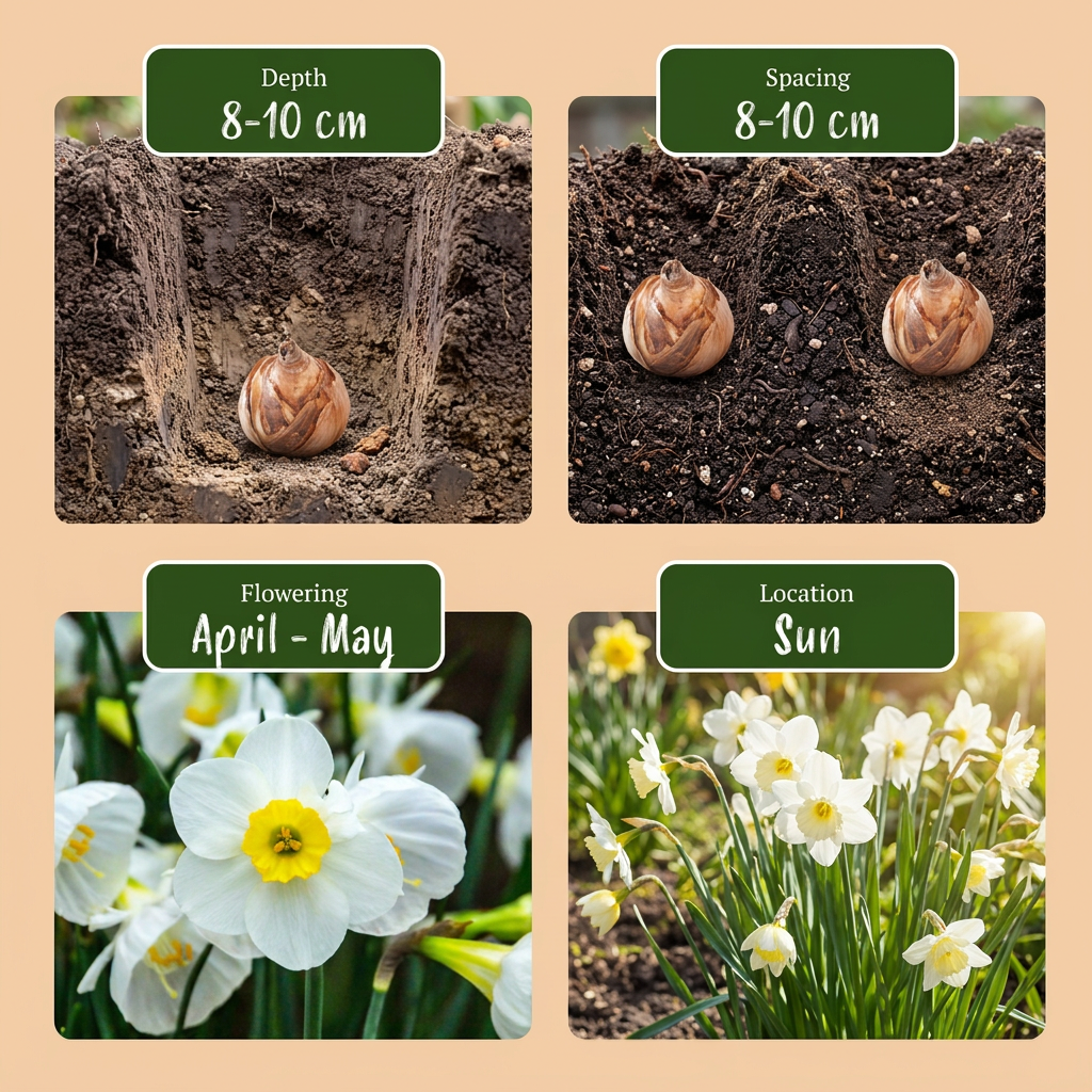 160x Narcissus White Petticoat - Flower bulbs - White petticoat narcissus - White - Spring bloomer - Bulb size 6/8