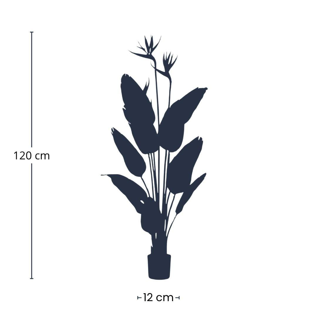 Strelitzia with flowers - 120cm - In black pot - Artificial plant