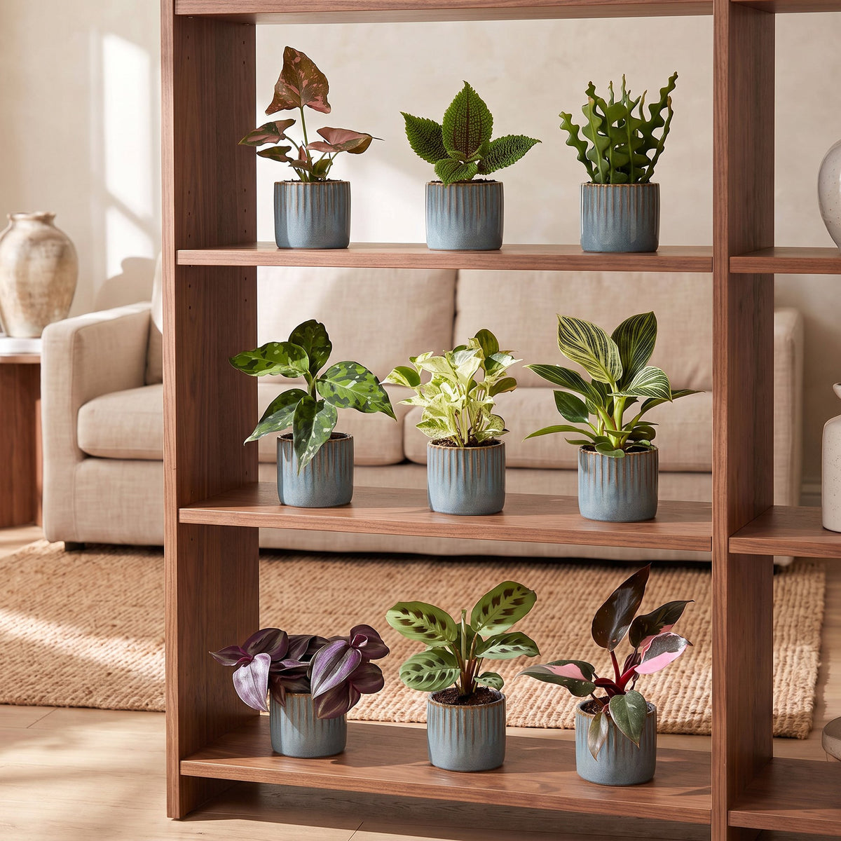 Baby Plants Surprise Box 9x - Verrassingsbox kleine planten - Diversen - Tropisch - incl. Linnea Misty Blue - Ø6cm - ↕5-15cm