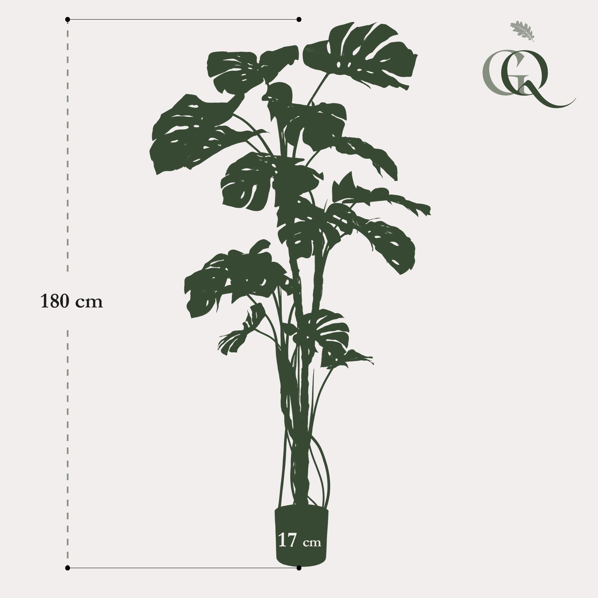 pianta artificiale - Monstera - Pianta da bucato - 180cm