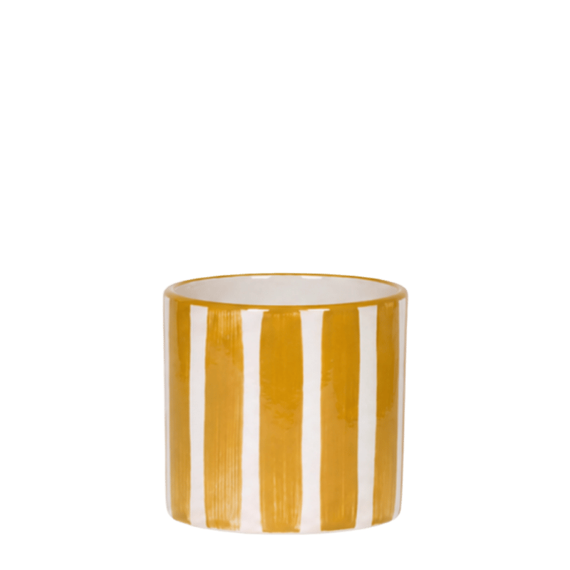 Kolibri Home | Painted Stripe sierpot - Geel - Ø6cm
