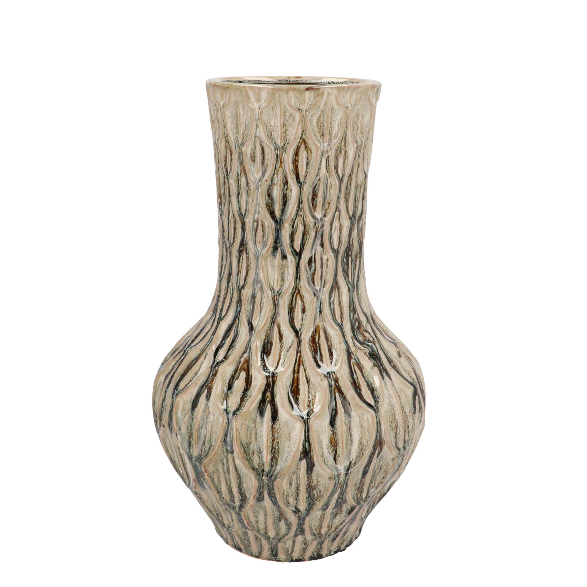 Vase en pierre M - H39 L23 - Vert Boa