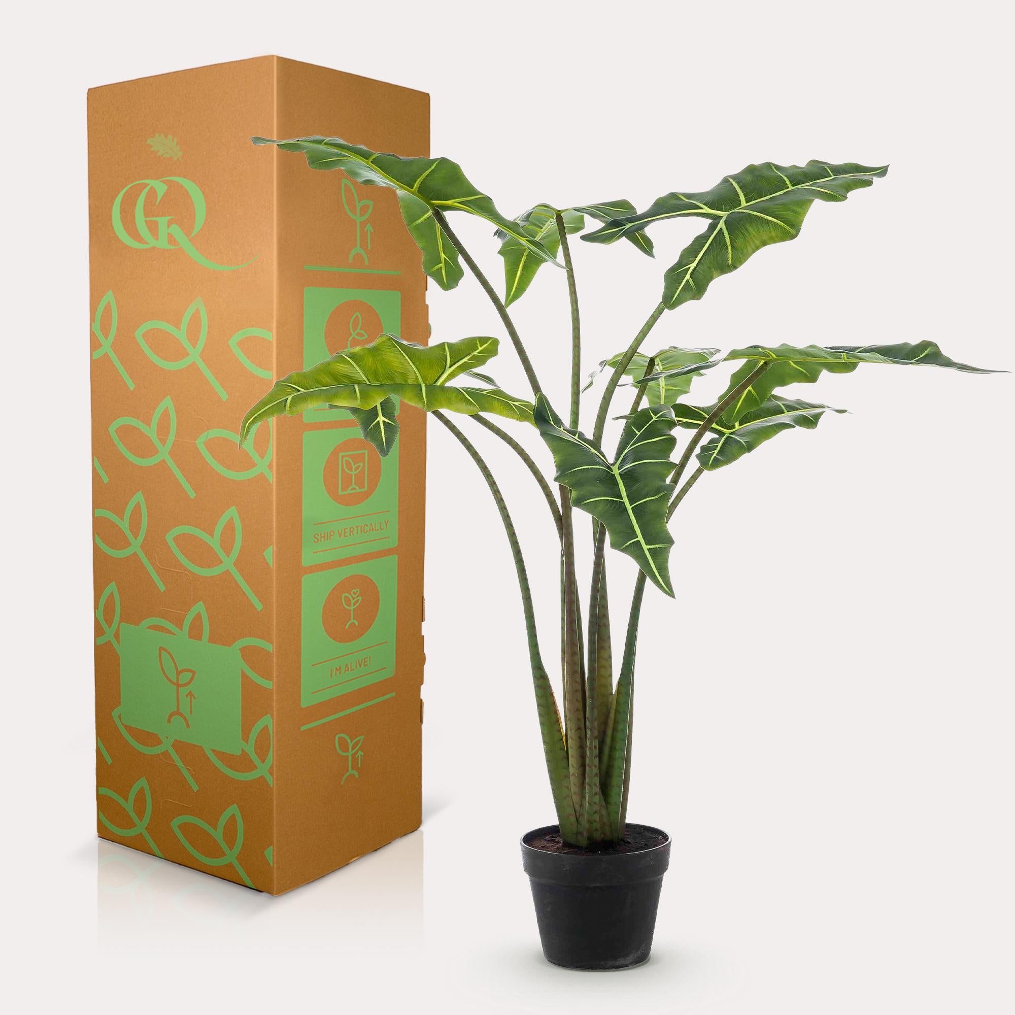 Planta artificial - Alocasia Frydek - Oreja de elefante - 120 cm