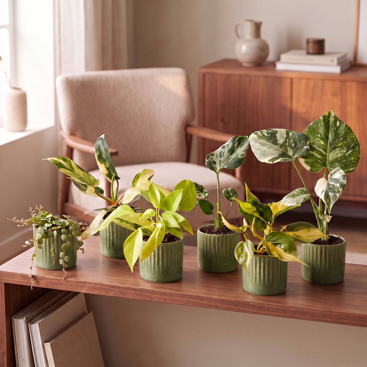Baby Planten Tropical Mix - Diversen 6x - Tropisch - incl. Linnea Olive - Ø6cm - ↕10-15cm