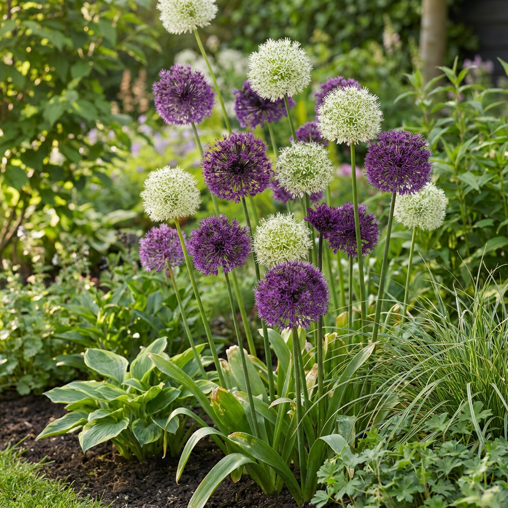 160x Allium Purple - White Mix - Flower bulbs - Ornamental onion purple-white mix - Purple and White - Summer bloomer - Bulb size 10/12