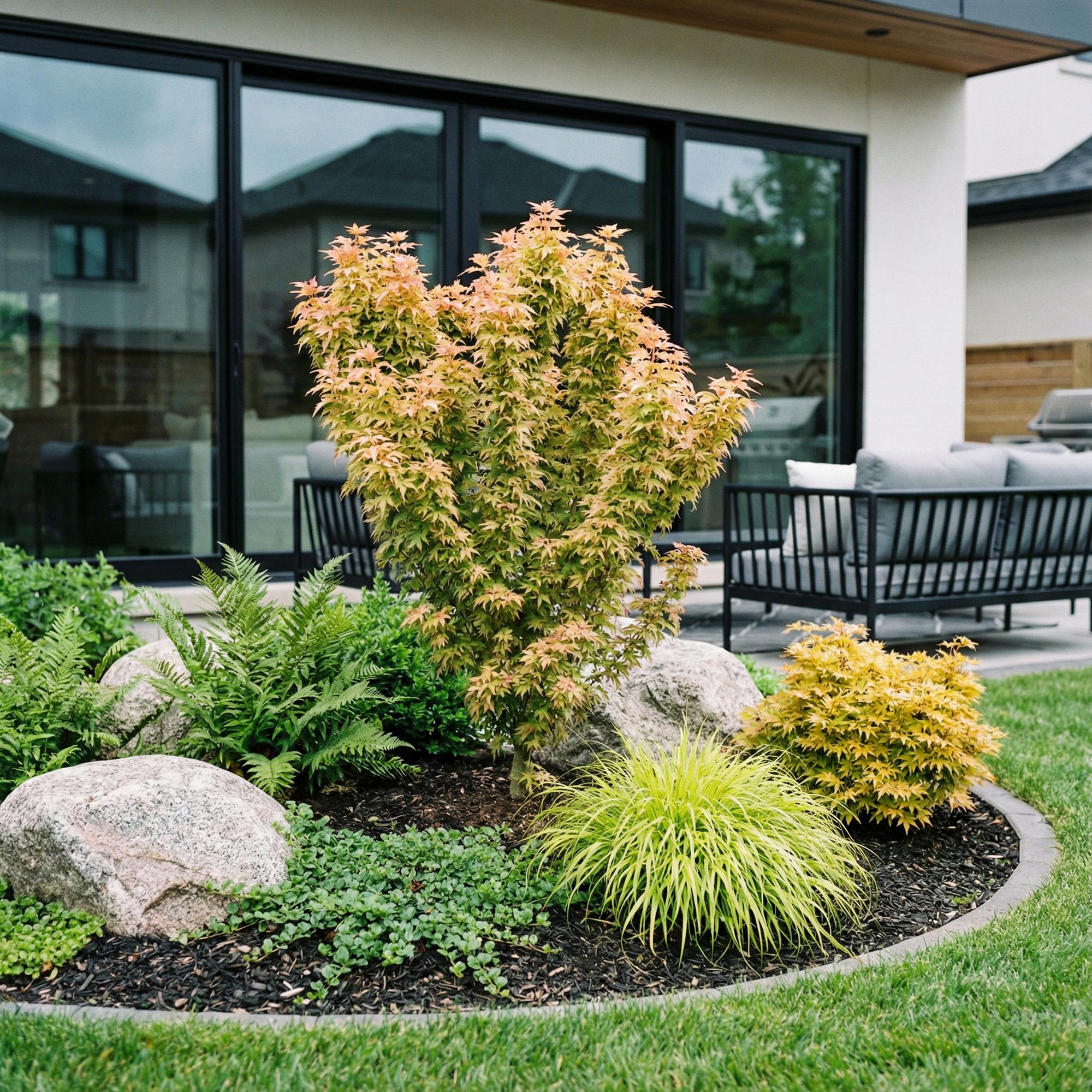 Acer palmatum Koto Hime - Japanse Esdoorn - Bladverliezend - Groen - 1 - Pot 26cm - Hoogte 90cm