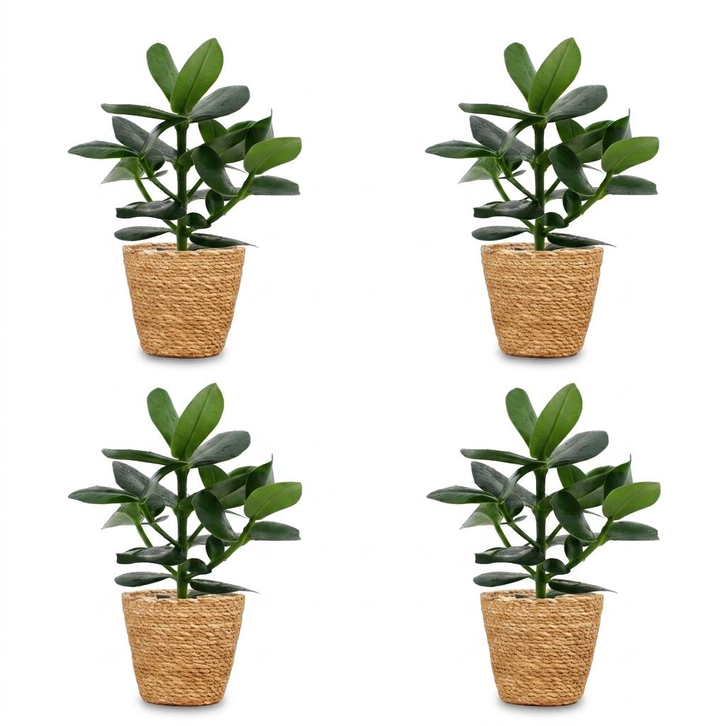 Clusia Princess - Clusia - 4x - met Mand - Pot 12cm - Hoogte - 40cm