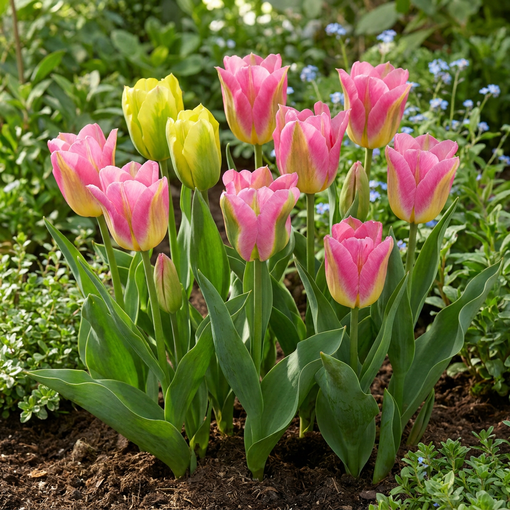 48x Tulipa Strawberry Lemonade - Bloembollen - Tulp Aardbeilimonade - Diversen - Voorjaarsbloeier - Bolmaat 11/12