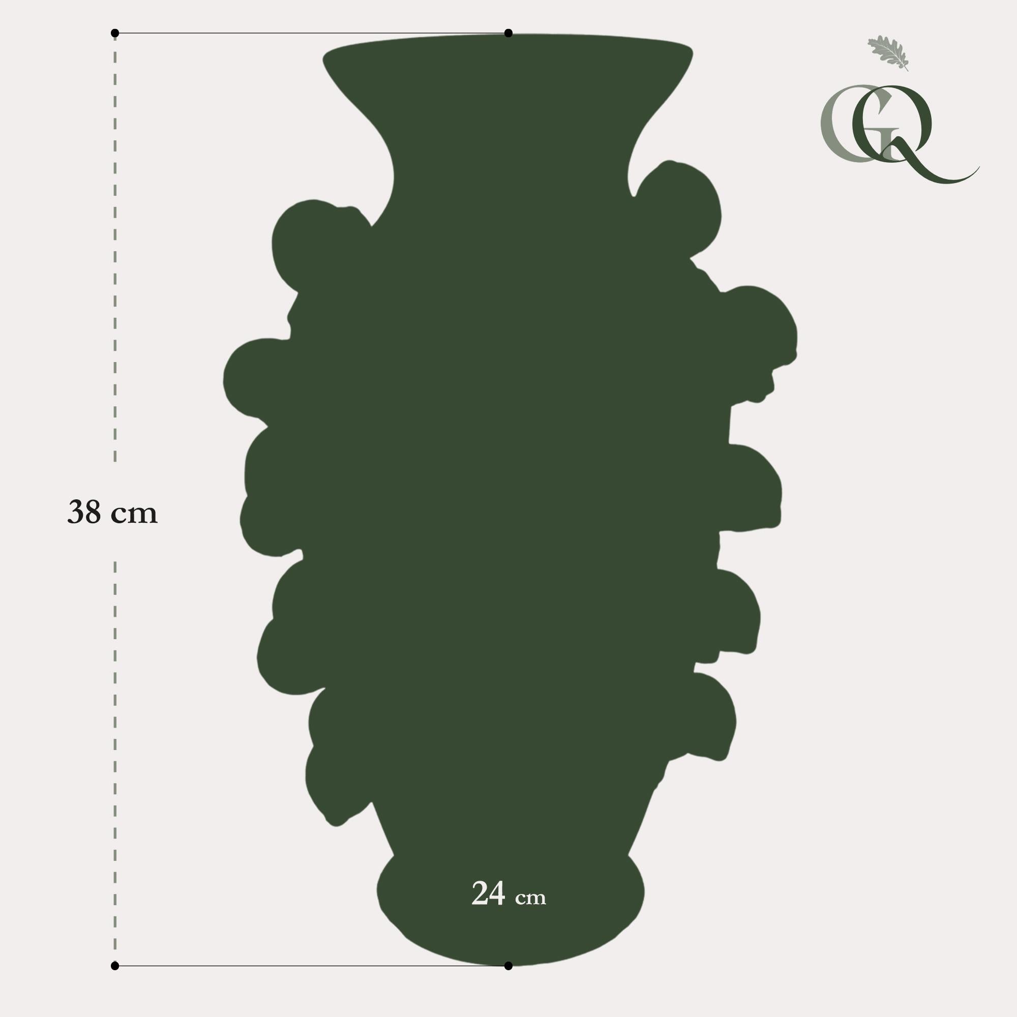 Vase en pierre M - H38 L24 - Vert citron