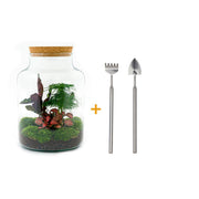 DIY-Terrarium - Milchig - ↕ 30 cm - Rechen + Schaufel