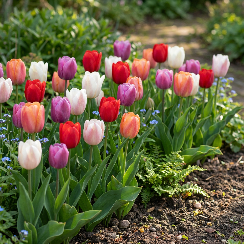 120x Tulipa zářící s hrdostí - Cibule květin - Tulipán zářící s hrdostí - Různé - Jarní kvetoucí - Velikost cibule 11/12
