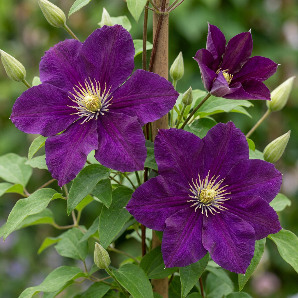 Clematis Warszawska Nike - Bosrank 4x - Rood - Klimplant - Ø9cm - ↕35cm