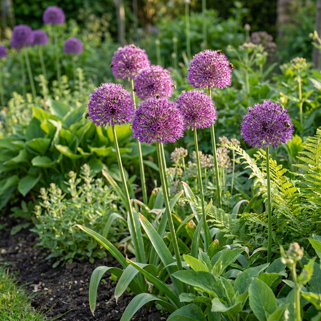 60 kpl Allium Purple Sensation - Kukkasipulit - Koristesipuli - Violetti - Kesäkukkia - Sipulin koko 10/12