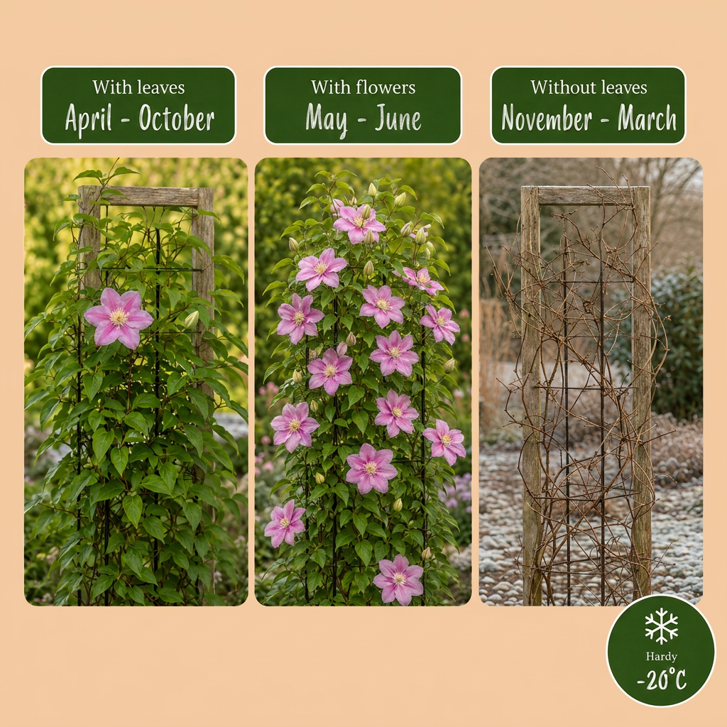 Clematis Piilu - Bosrank 6x - Wit - Roze - Klimplant - Ø9cm - ↕35cm